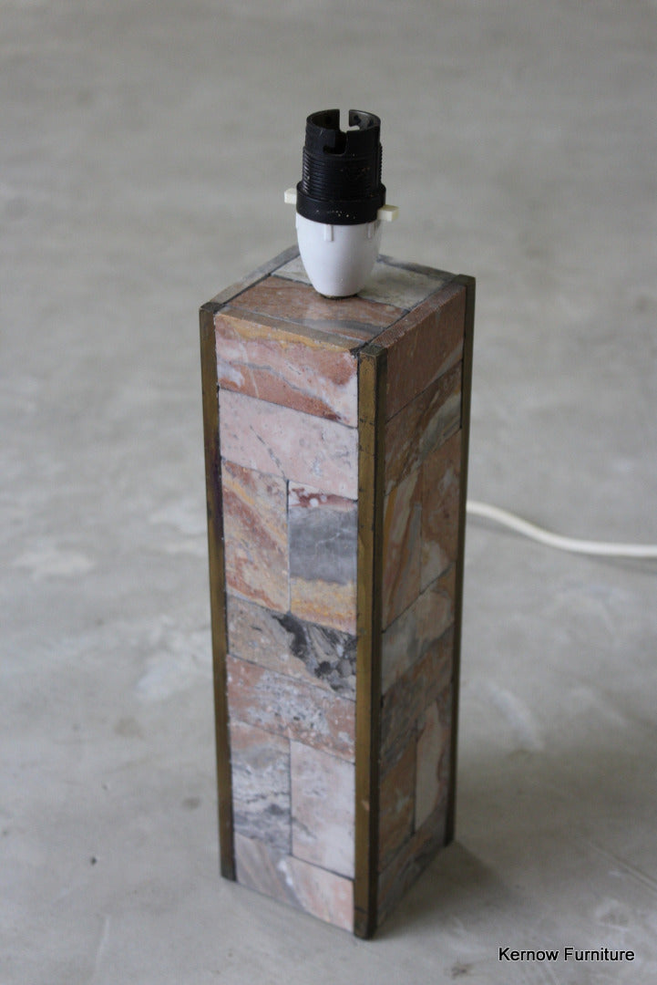 Brass & Marble Table Lamp - Kernow Furniture