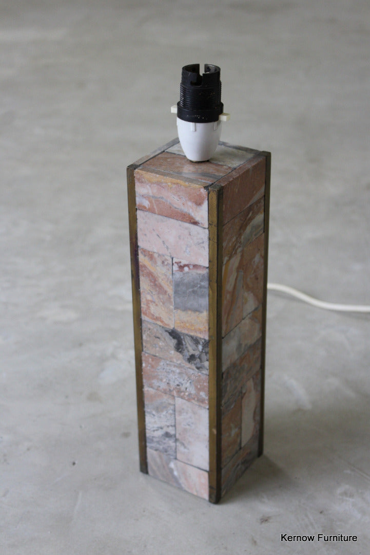 Brass & Marble Table Lamp - Kernow Furniture