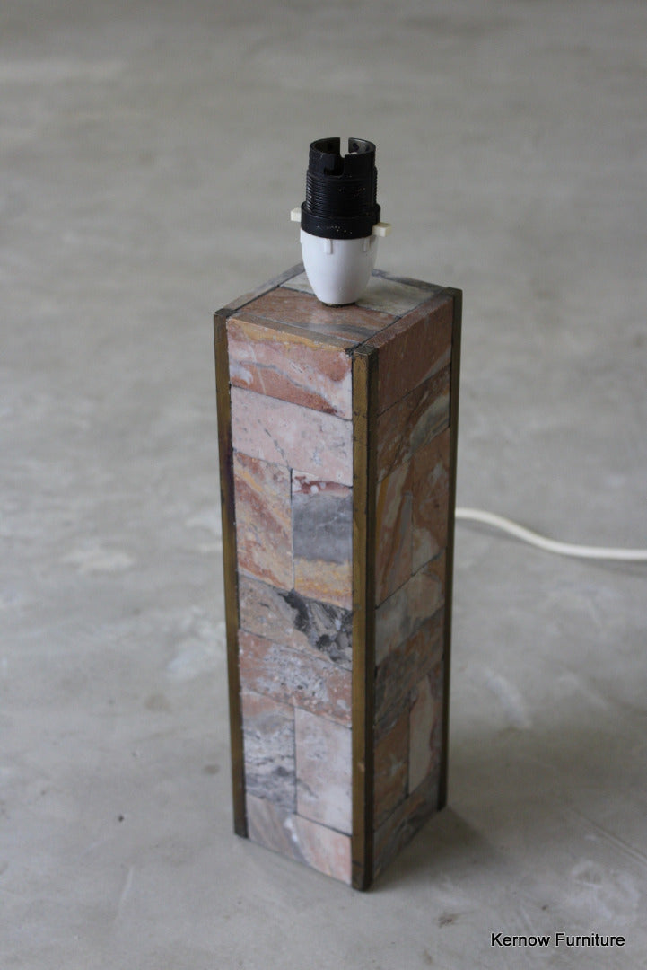 Brass & Marble Table Lamp - Kernow Furniture