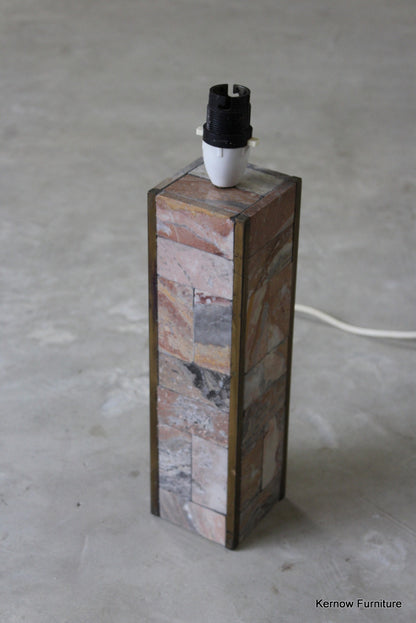 Brass & Marble Table Lamp - Kernow Furniture