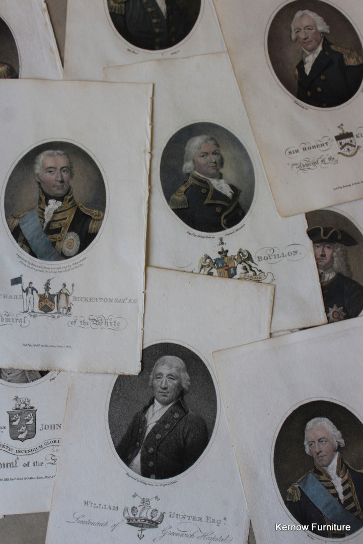 Collection Naval Portrait Engravings - Kernow Furniture