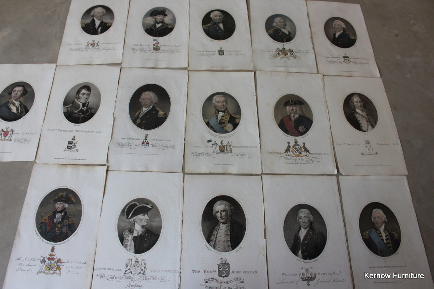 Collection Naval Portrait Engravings - Kernow Furniture