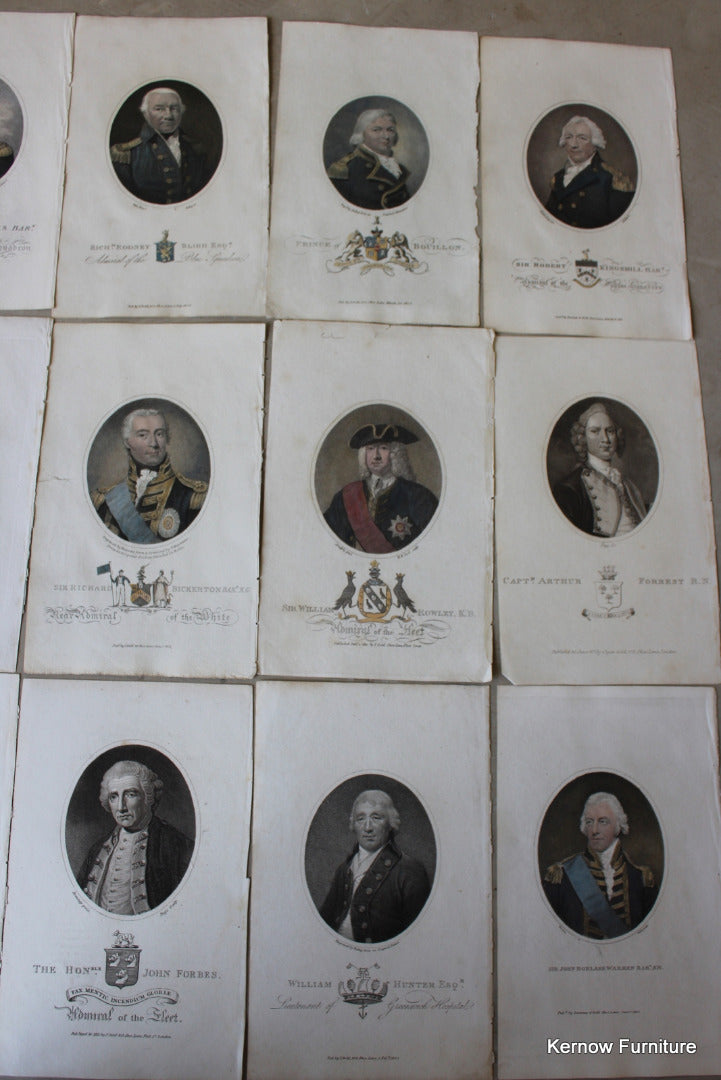 Collection Naval Portrait Engravings - Kernow Furniture