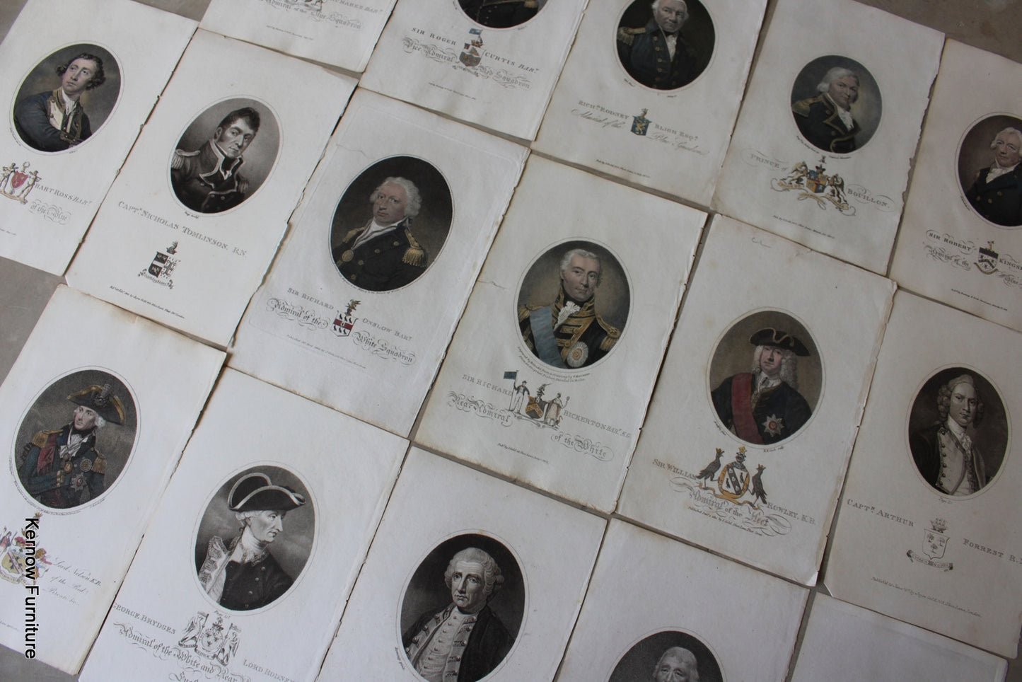 Collection Naval Portrait Engravings - Kernow Furniture