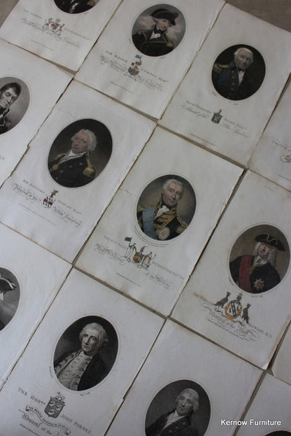 Collection Naval Portrait Engravings - Kernow Furniture