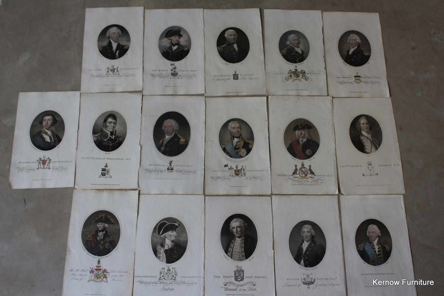 Collection Naval Portrait Engravings - Kernow Furniture