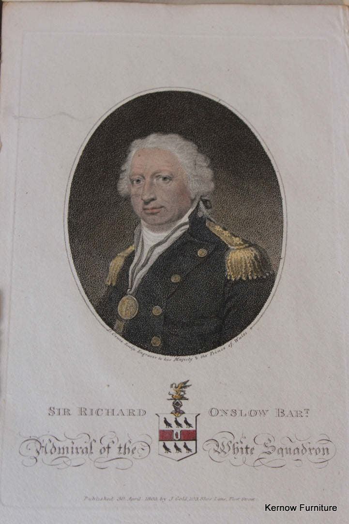 Collection Naval Portrait Engravings - Kernow Furniture