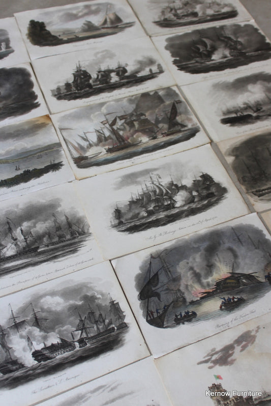 Collection Naval Battle Engravings - Kernow Furniture