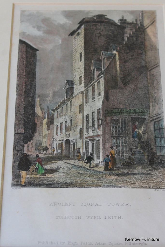 Pair Antique Scottish Prints - Smollets House & Tolbooth Wynd - Kernow Furniture
