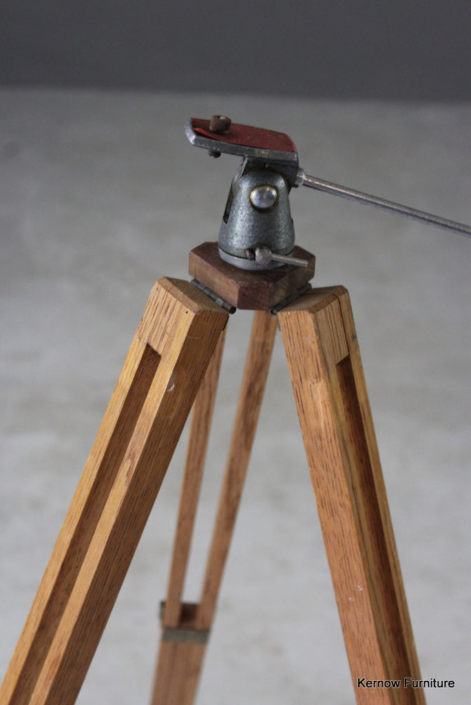 Vintage Oak Tripod Camera Stand - Kernow Furniture