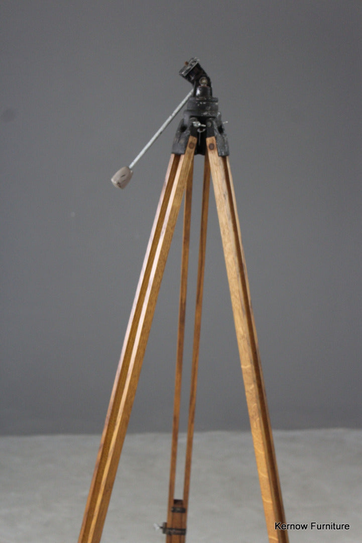 Vintage Wooden Oak Camera Tripod - Kernow Furniture