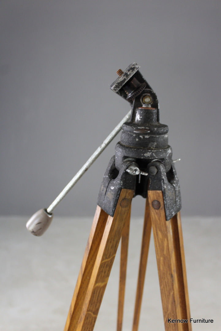 Vintage Wooden Oak Camera Tripod - Kernow Furniture