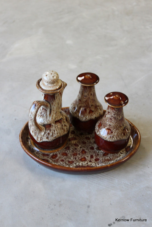Fosters Pottery Salt & Pepper Oil Set - Kernow Furniture