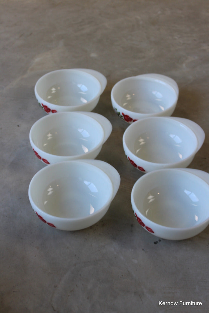 JAJ Pyrex Rose Bowls x 6 - Kernow Furniture