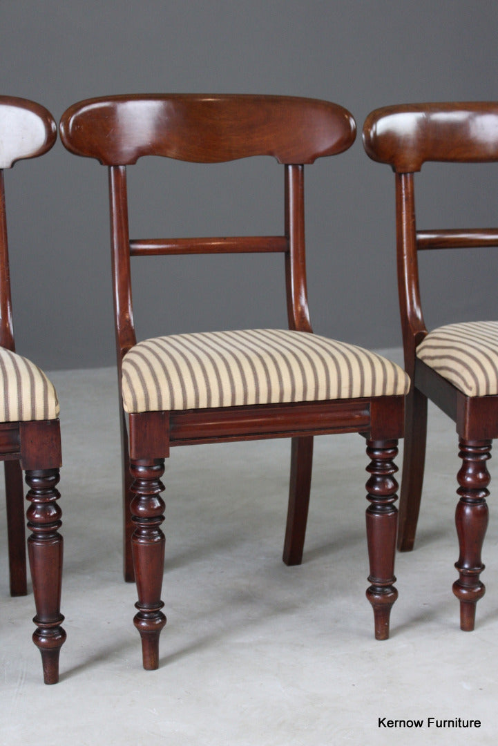 Set 4 Mahogany Bar Back Dining Chairs - Kernow Furniture