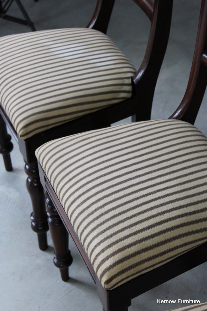 Set 4 Mahogany Bar Back Dining Chairs - Kernow Furniture
