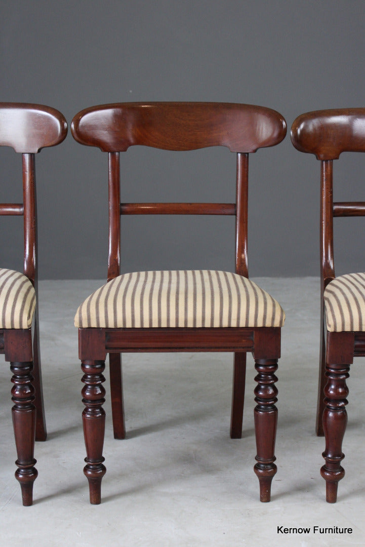 Set 4 Mahogany Bar Back Dining Chairs - Kernow Furniture