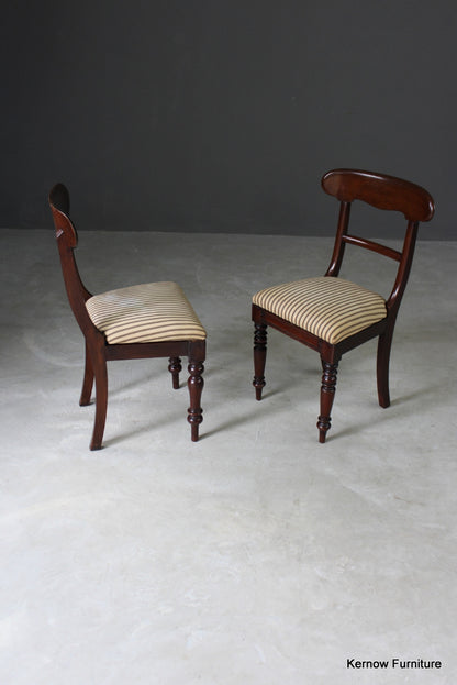 Set 4 Mahogany Bar Back Dining Chairs - Kernow Furniture