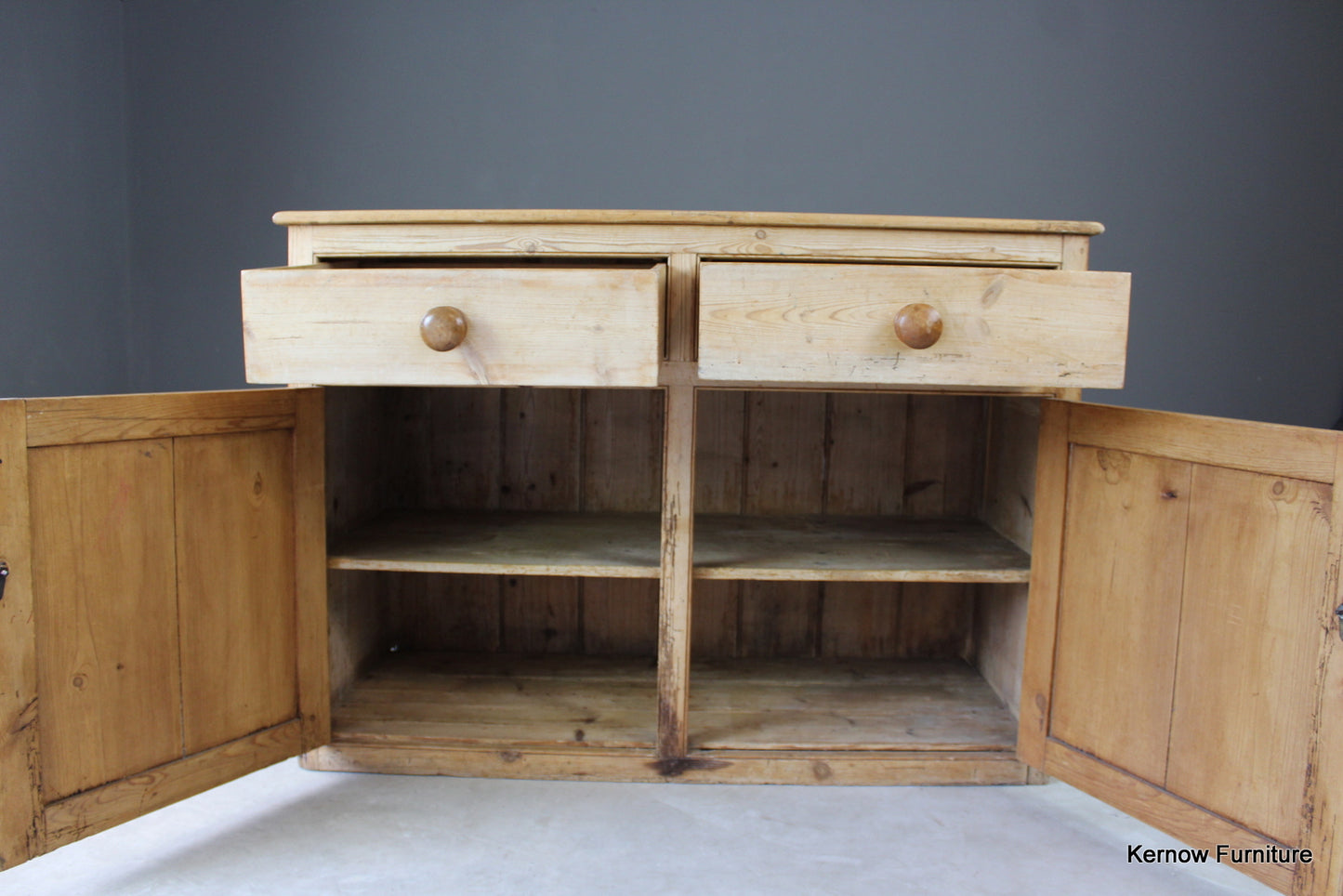 Antique Rustic Pine Dresser Base - Kernow Furniture