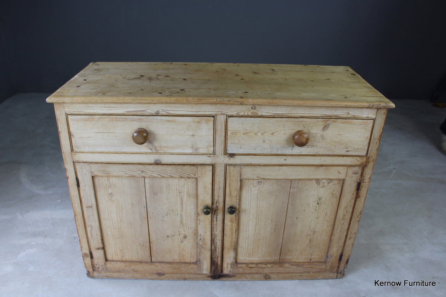 Antique Rustic Pine Dresser Base - Kernow Furniture