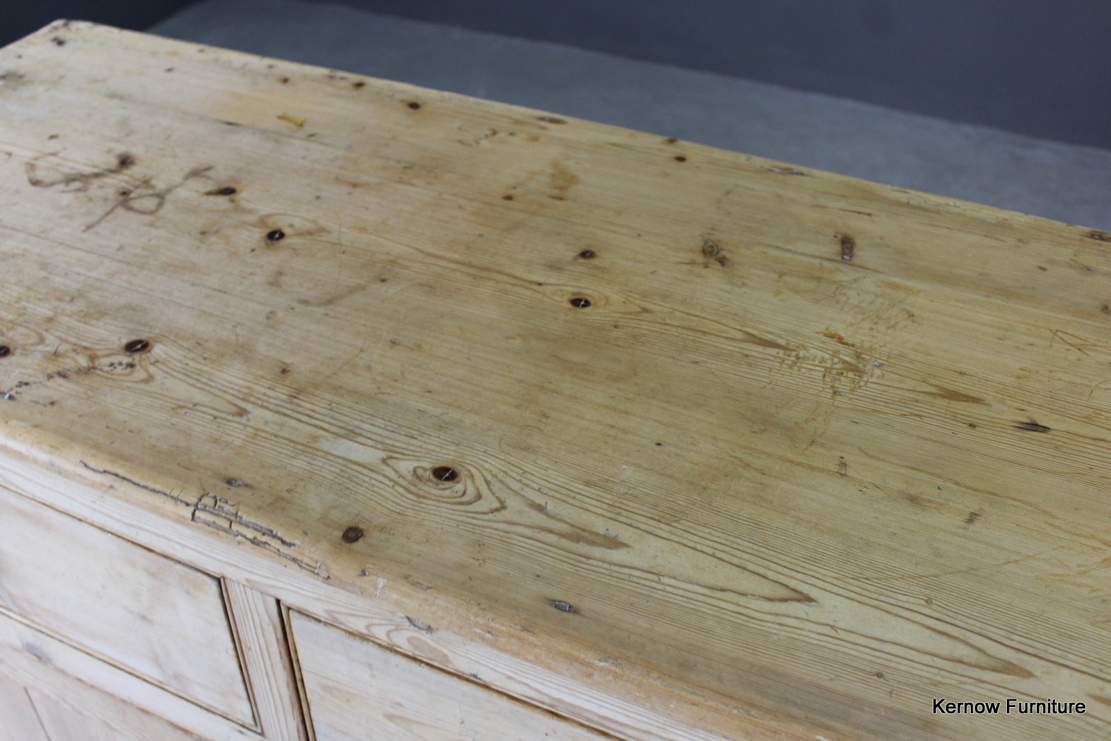 Antique Rustic Pine Dresser Base - Kernow Furniture