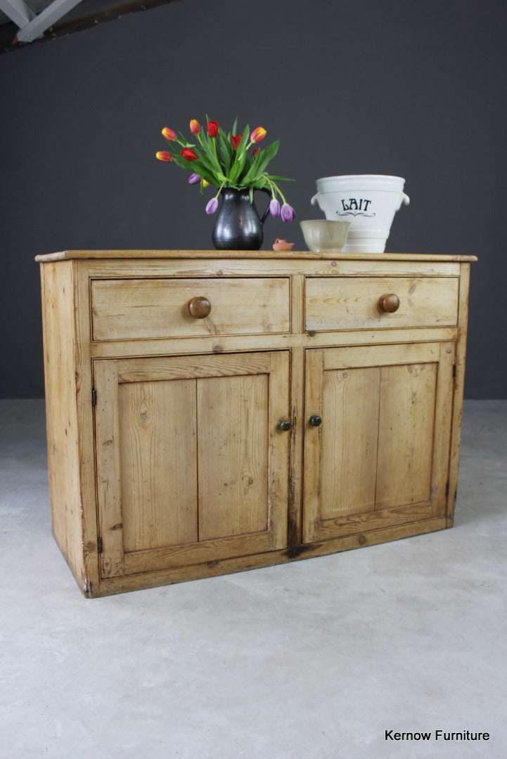 Antique Rustic Pine Dresser Base - Kernow Furniture