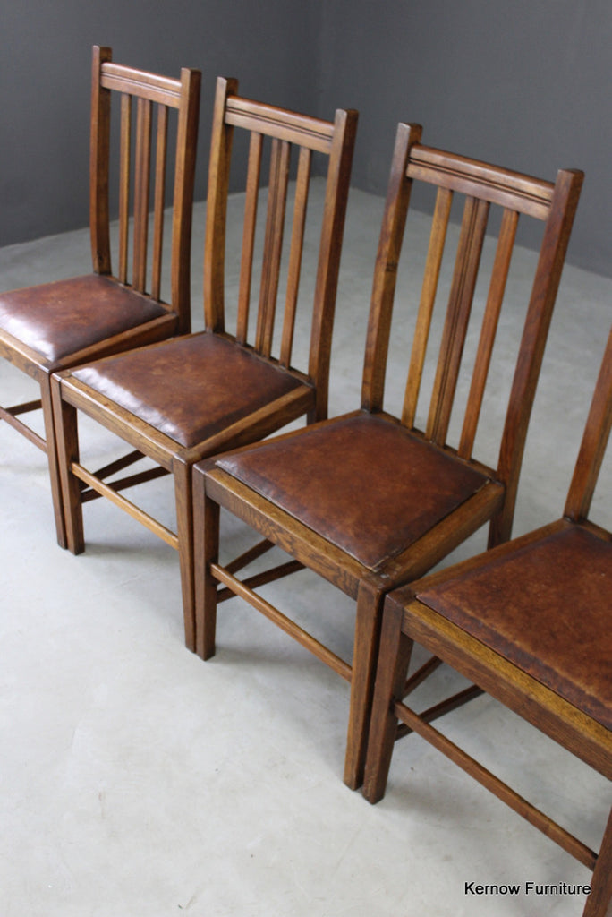 Set 4 Mid Century Oak Dining Chairs - Kernow Furniture