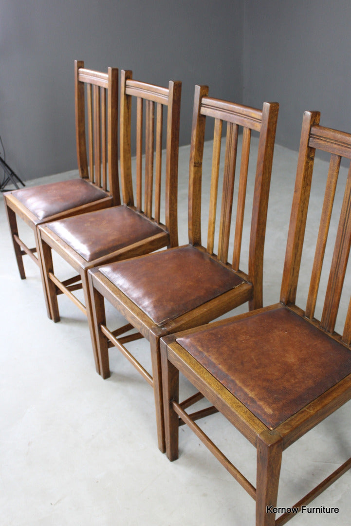 Set 4 Mid Century Oak Dining Chairs - Kernow Furniture