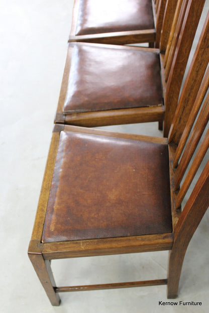 Set 4 Mid Century Oak Dining Chairs - Kernow Furniture