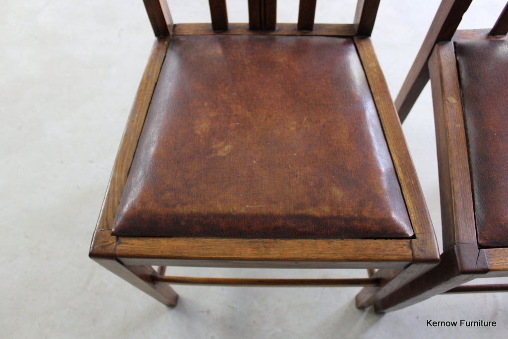 Set 4 Mid Century Oak Dining Chairs - Kernow Furniture