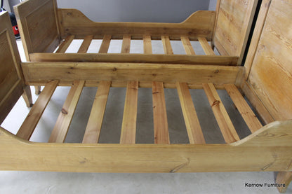 Pair Pine French Style Single Beds - Kernow Furniture