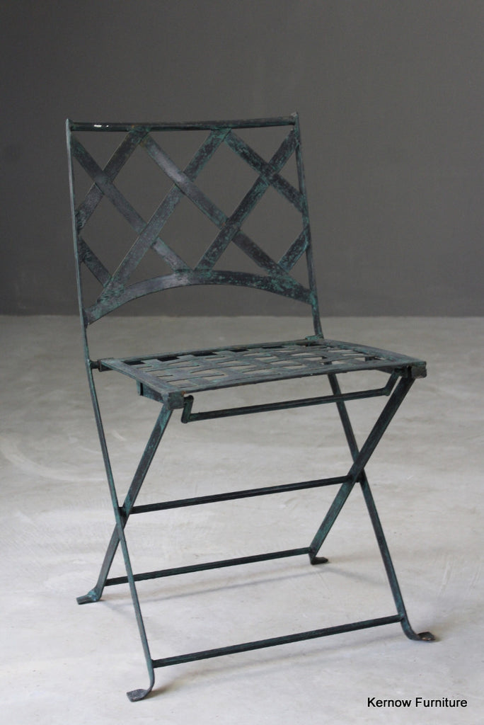 Pair Metal Garden Chairs - Kernow Furniture