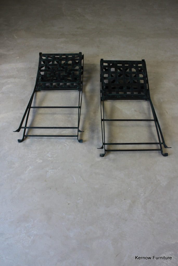 Pair Metal Garden Chairs - Kernow Furniture