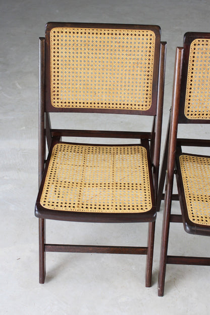 Pair Folding Cane Chairs - Kernow Furniture