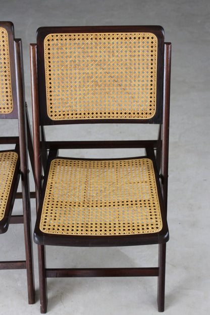 Pair Folding Cane Chairs - Kernow Furniture