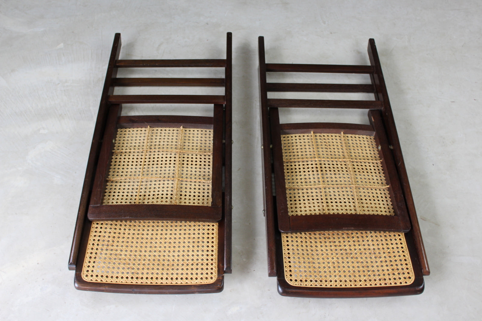 Pair Folding Cane Chairs - Kernow Furniture