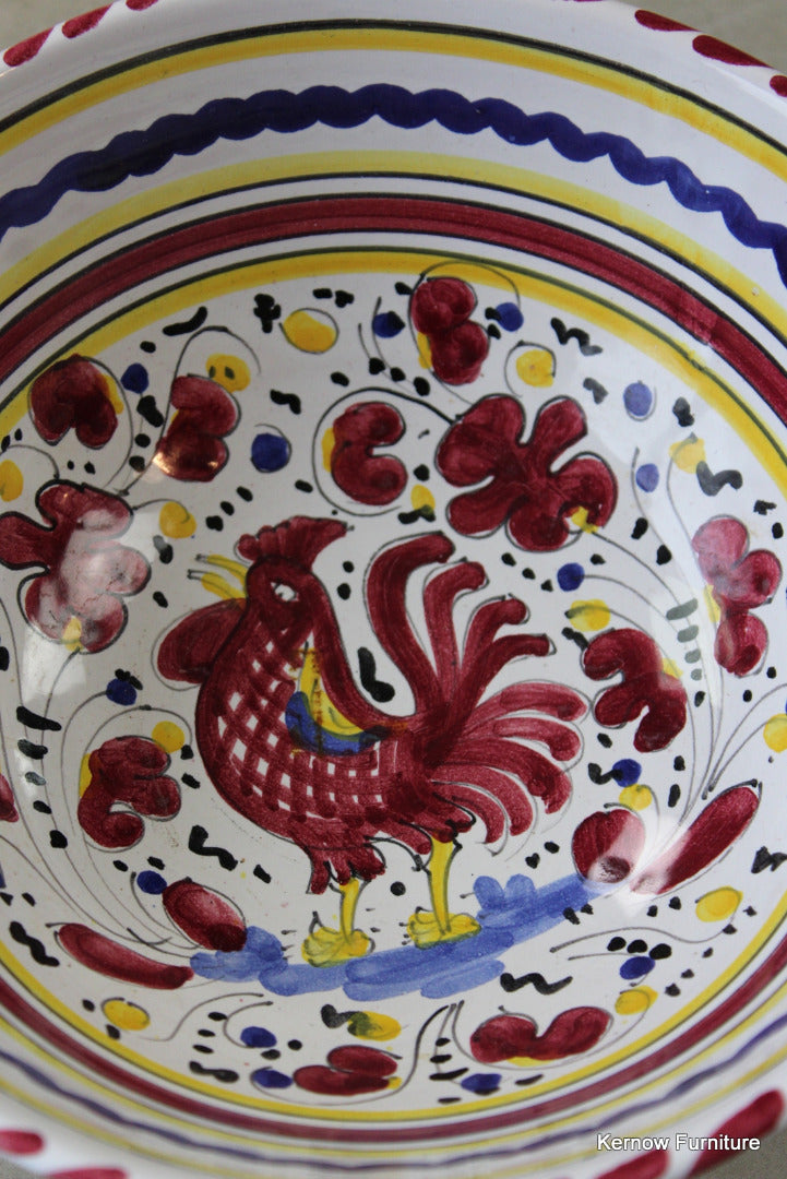 Deruta Rooster Serving Bowl - Kernow Furniture