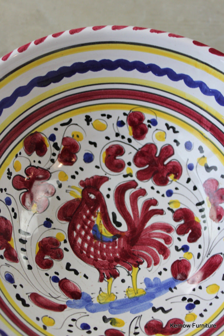 Deruta Rooster Serving Bowl - Kernow Furniture