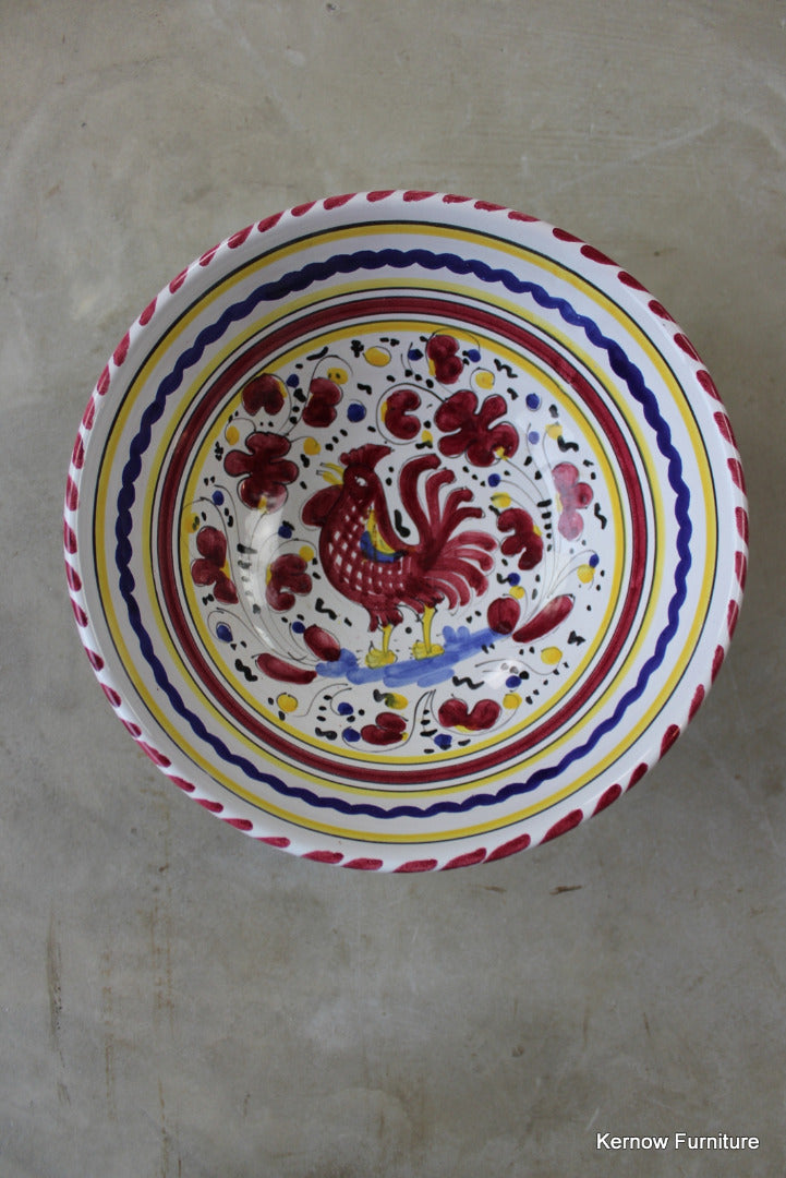 Deruta Rooster Serving Bowl - Kernow Furniture