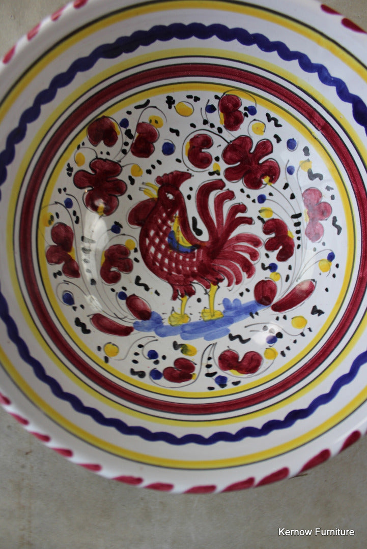 Deruta Rooster Serving Bowl - Kernow Furniture