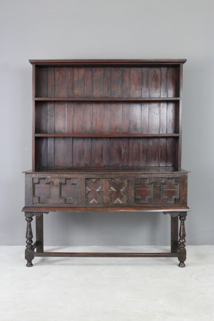 Oak Jacobean Style Dresser - Kernow Furniture