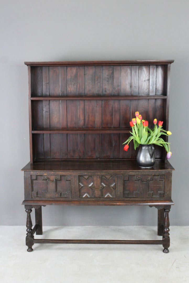 Oak Jacobean Style Dresser - Kernow Furniture