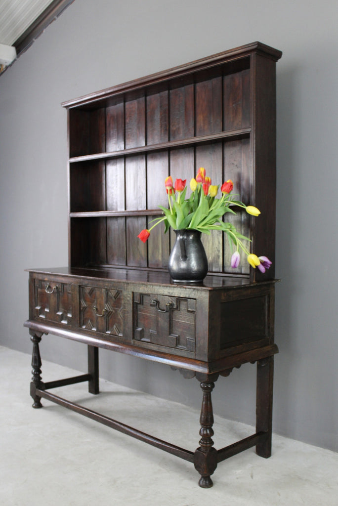 Oak Jacobean Style Dresser - Kernow Furniture
