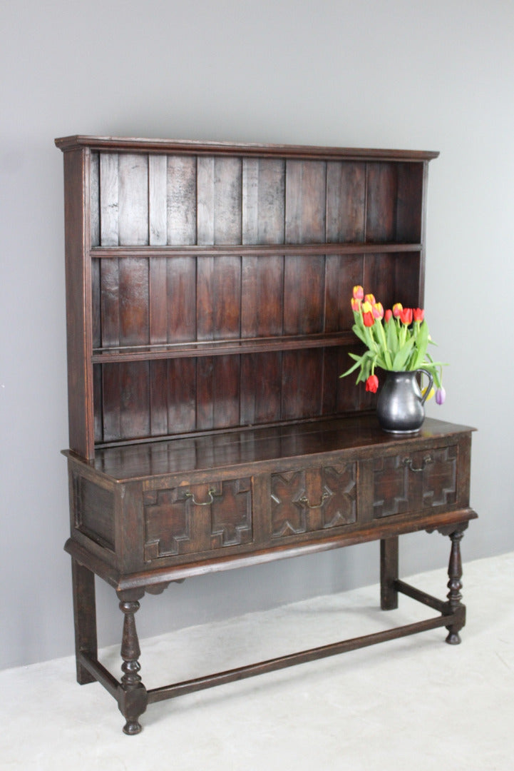 Oak Jacobean Style Dresser - Kernow Furniture