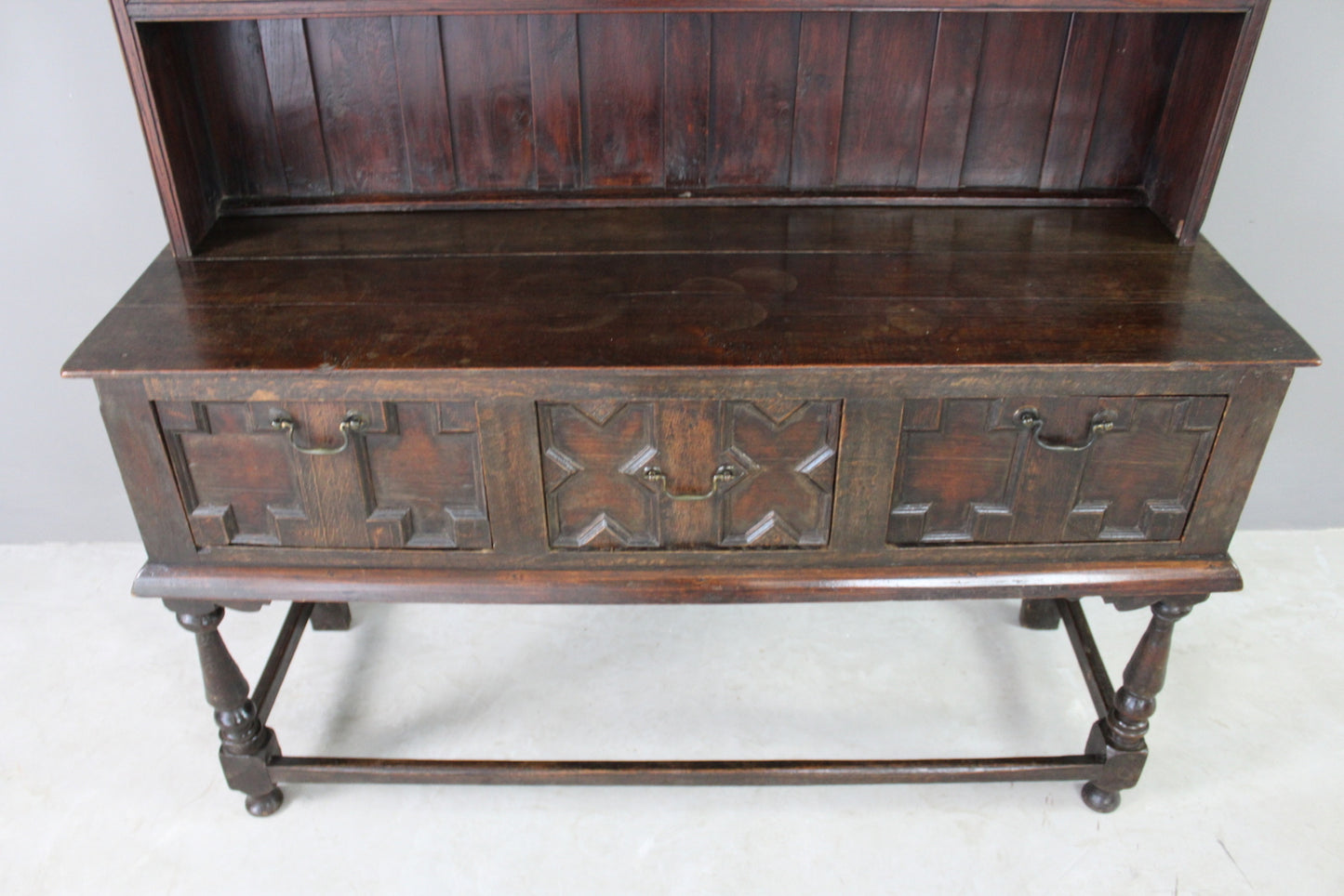 Oak Jacobean Style Dresser - Kernow Furniture