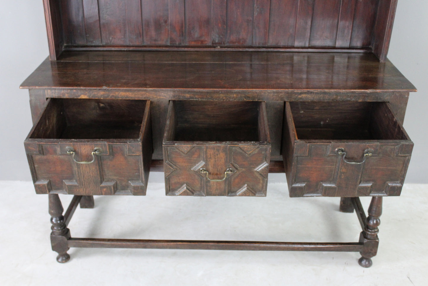 Oak Jacobean Style Dresser - Kernow Furniture