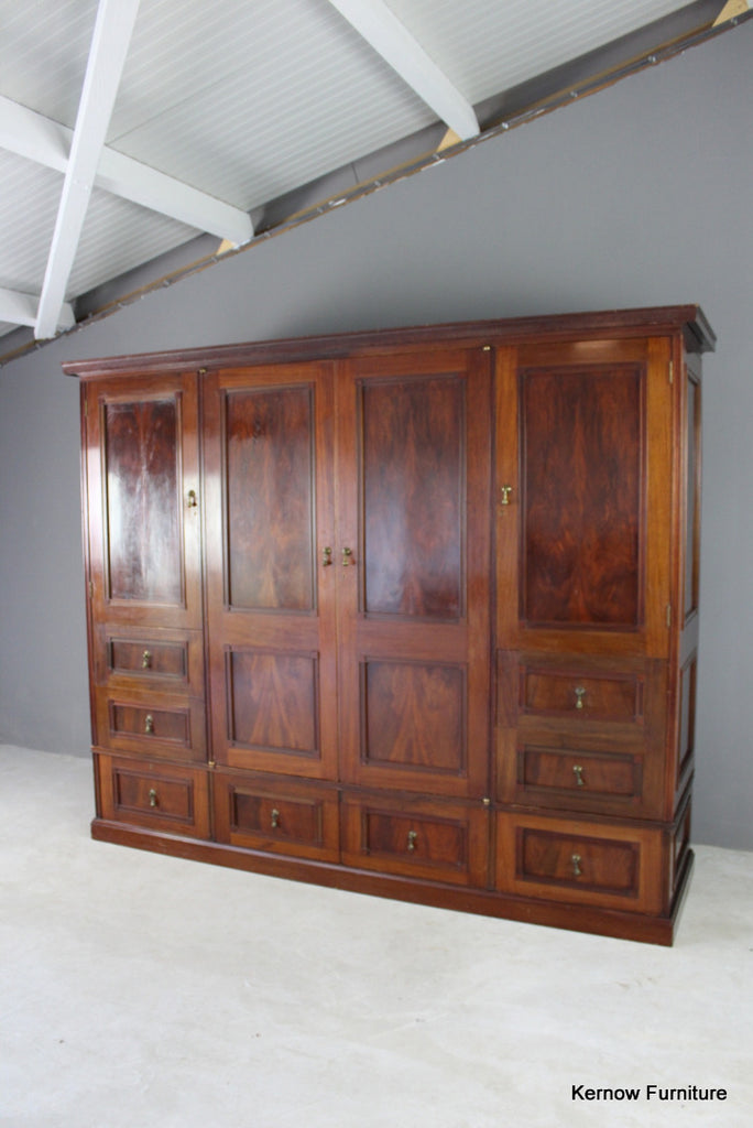 Antique Mahogany Wardrobe Compactum - Kernow Furniture