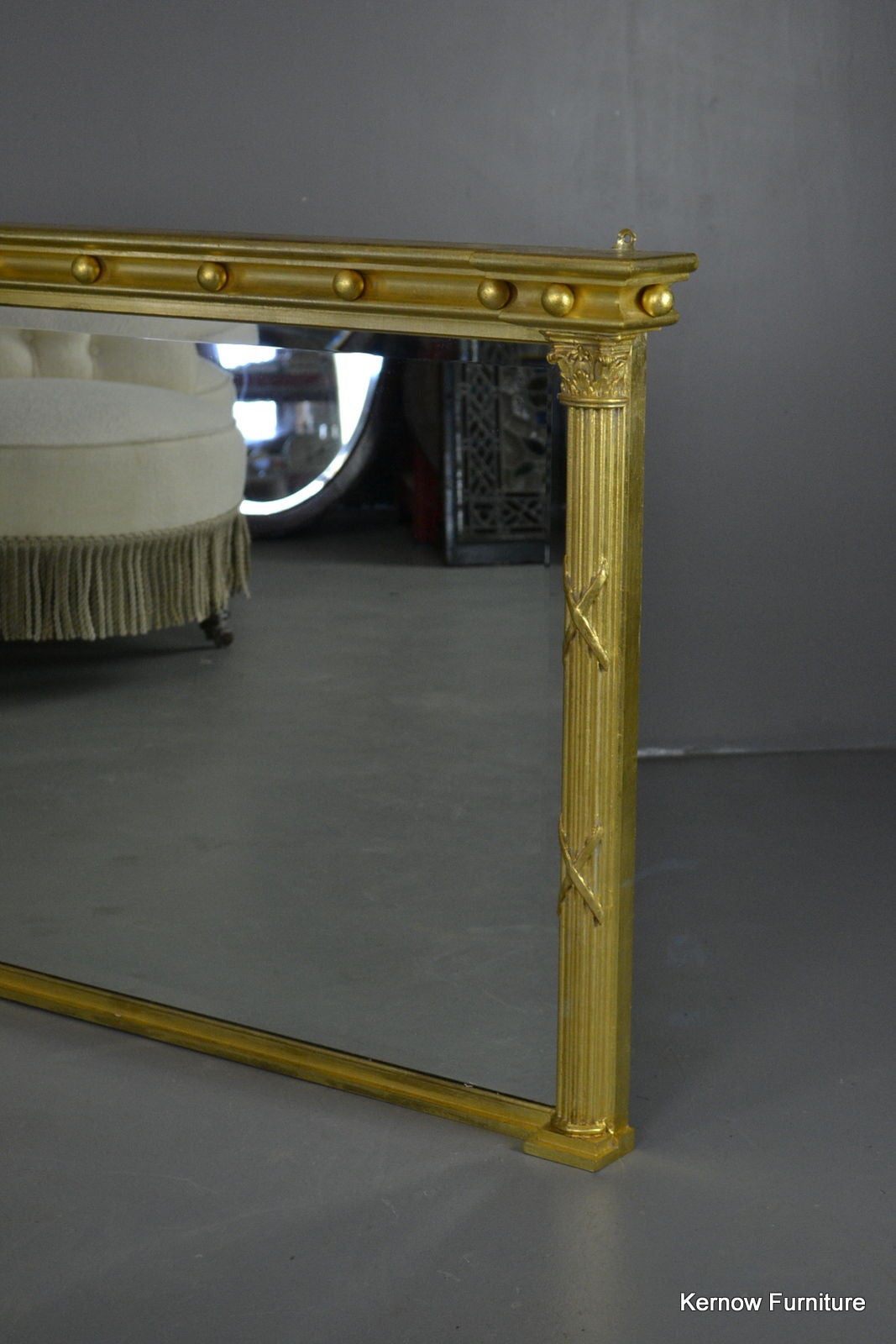 Large Regency Style Overmantle Mirror - Kernow Furniture