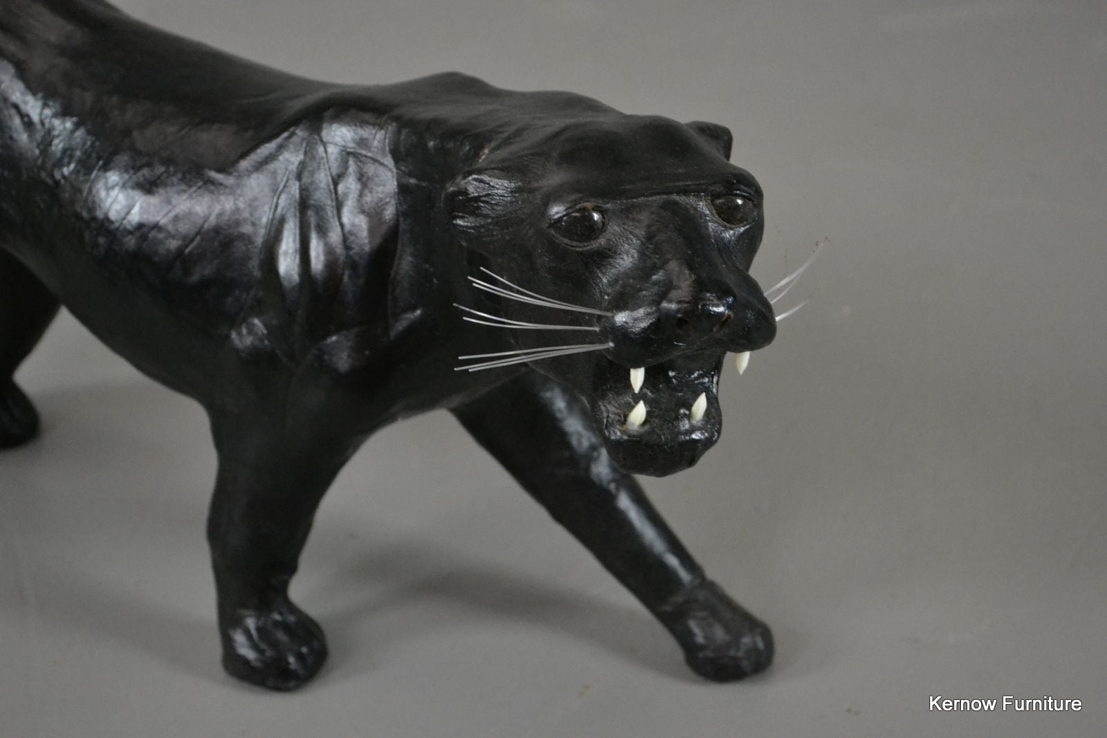 Vintage Black Papier Mache Panther Cat - Kernow Furniture