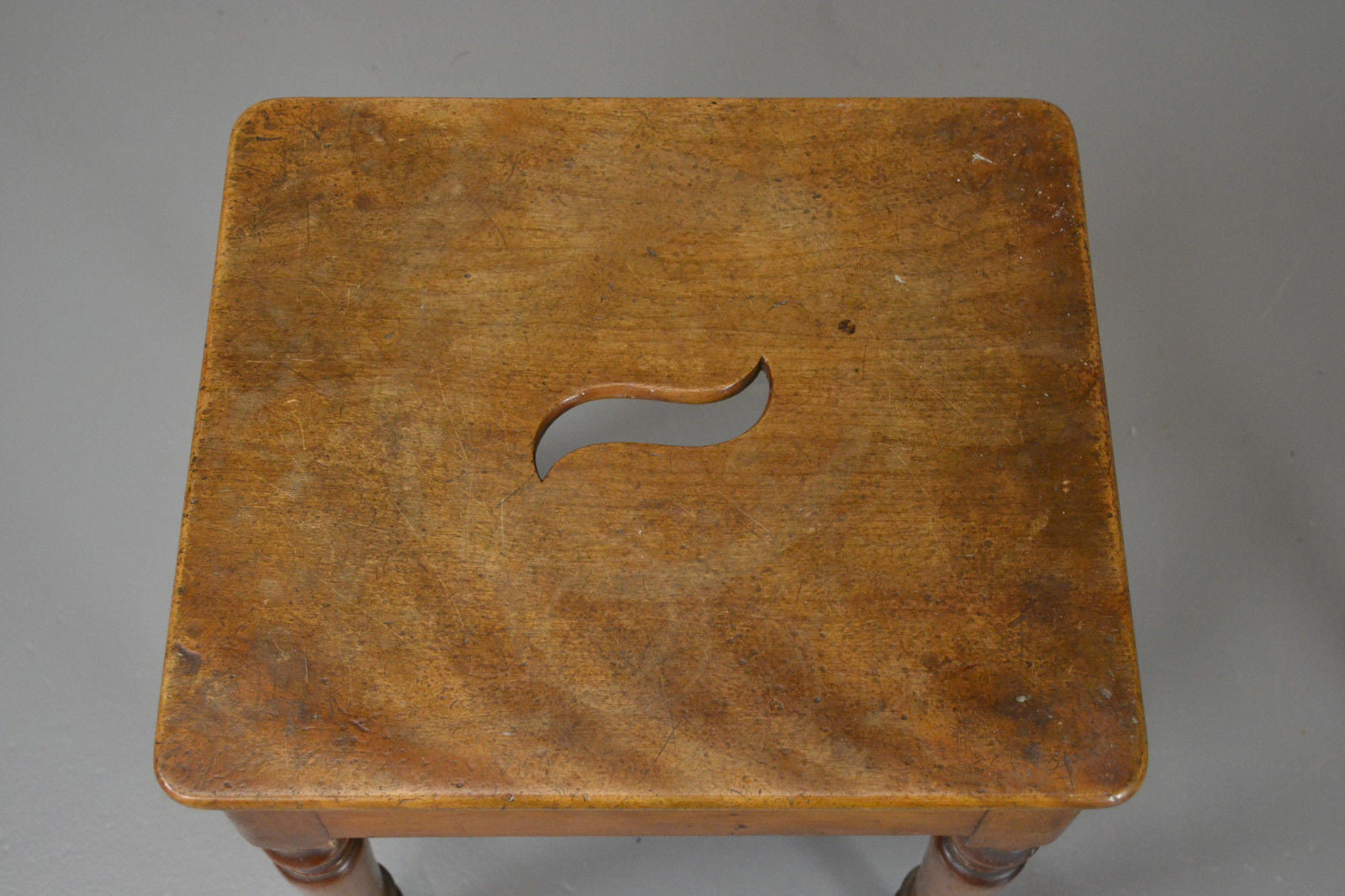 Pair Antique 19th Century Mahogany Short Stools - Kernow Furniture